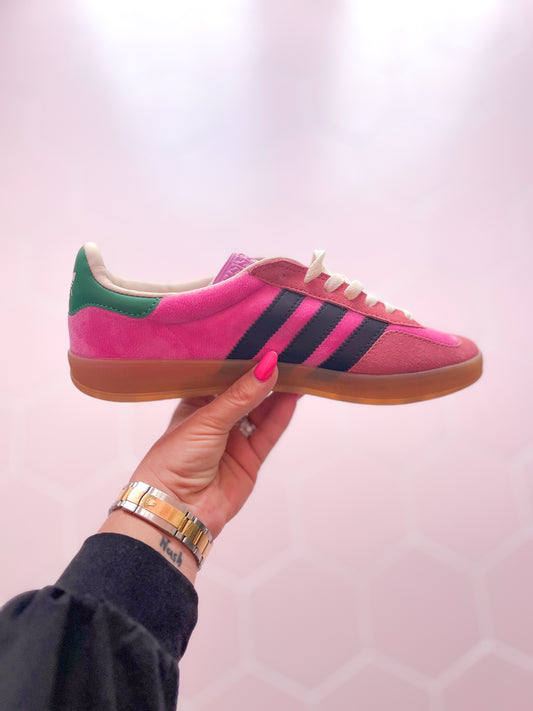 GG x Adidas Pink Gazelle Sneakers