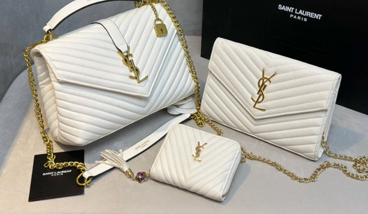 Saint Laurent Triple White Bag Set