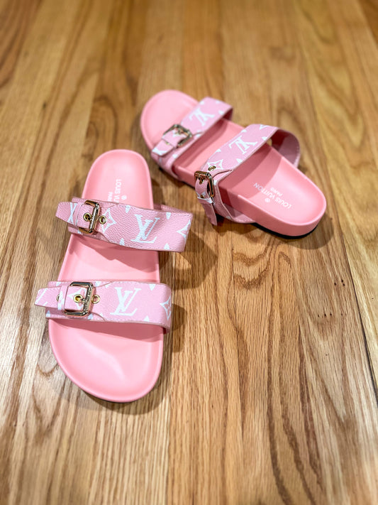 Louie Monogram Pink Comfort Sandals
