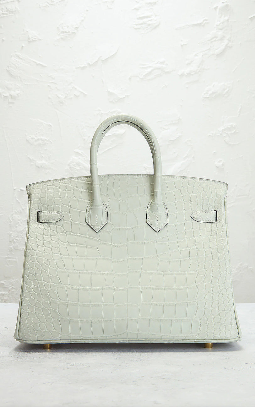 Hermes Alligator Birkin Bag In White